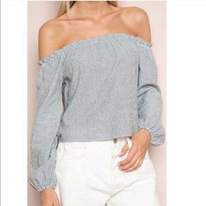 Brandy Melville Off the Shoulder Striped Top-XS/S